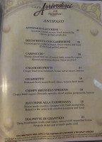 Café Arrivederci menu