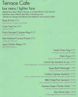 Terrace Cafe menu