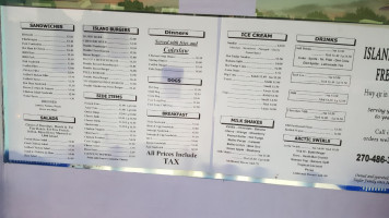 Dairy Freeze menu