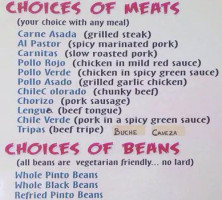 Chunky's Taqueria Grill menu