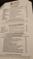 Arya Steakhouse menu