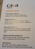 Cava Mezze Olney menu