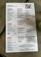 Zia's Caffe menu