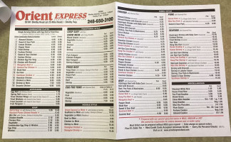 Orient Express menu