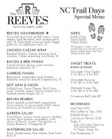 Reeves Theater Cafe menu