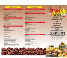 Java's Brewing Bakery And Cafe menu