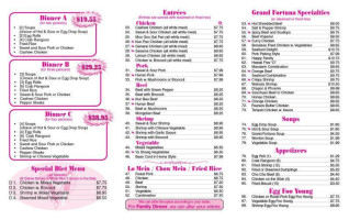 Grand Fortuna menu