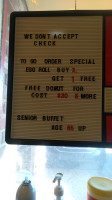 East Buffet menu