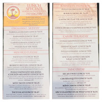 Surrender Cafe menu