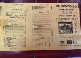 Chow To Go Chinese menu