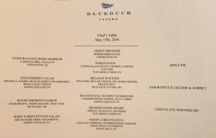 Blue Duck Tavern menu