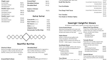 Rico's Authentic Mexican Take menu