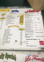 La Familia Take Out menu