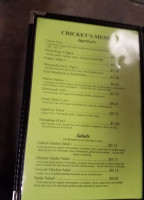 Cricket's menu