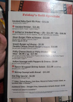 Tracy's Lounge menu