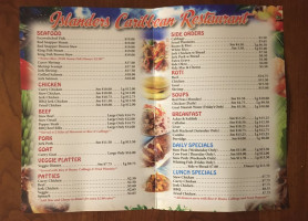 Islander Caribbean menu