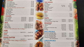 Islander Caribbean menu