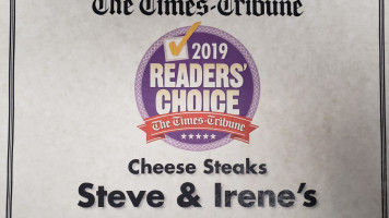 Steve Irene's menu