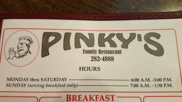 Pinky's Family menu