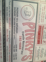 Pinky's Family menu