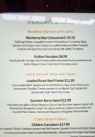 Romanelli's Garden Cafe menu