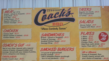 Coach's -b-que menu