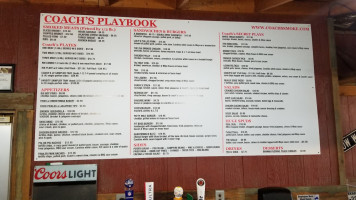 Coach's -b-que menu