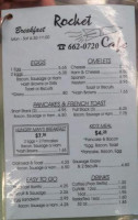 Rocket Cafe menu