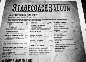 The Stagecoach Saloon menu