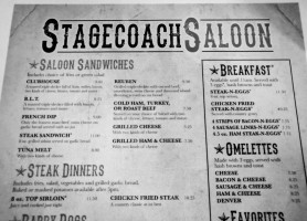 The Stagecoach Saloon menu