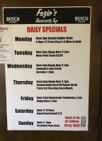 Fazio's University Tap menu