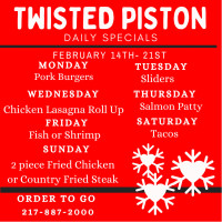 Twisted Piston Cafe menu