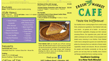 Fresh Market Cafe menu