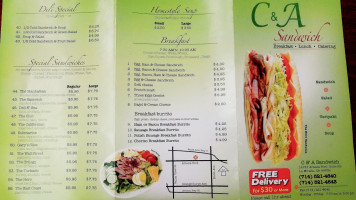 C A Sandwich menu