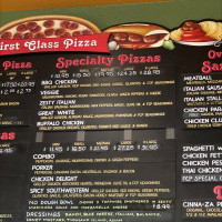 First Class Pizza menu