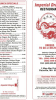 Imperial Dragon Inc menu