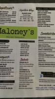 Maloney's menu