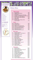 Lavender Asian Bistro menu