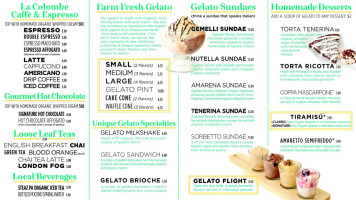 Gemelli Artisanal Gelato Dessert Café menu