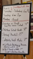 Milford Family menu