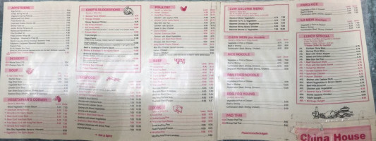 China House menu