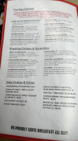 Woody's Diner menu