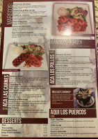 Bandidos Mexican menu