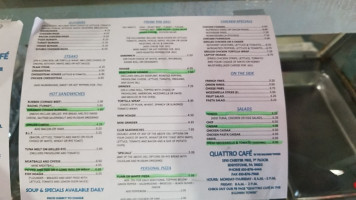 Quattro Cafe In The Baldwin Tower menu