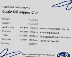 Castle Hill Supper Club food