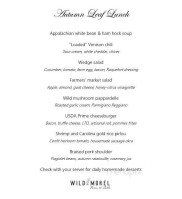 Wild Morel menu