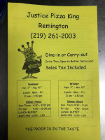 Ms. Belle's Pizza King Remington, In menu