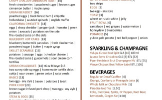 Urban Grill And Wine menu