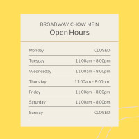 Broadway Chow Mein menu