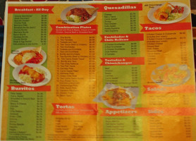 Lina's Mexican menu